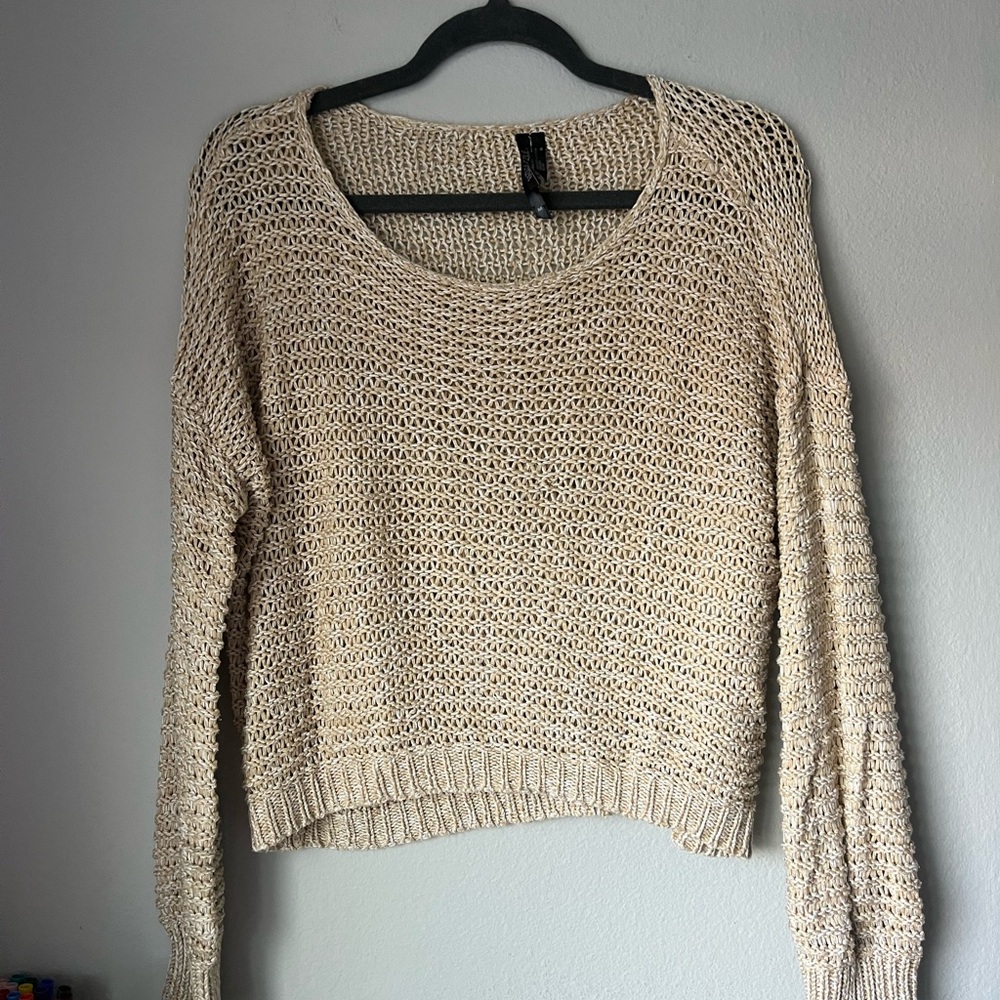 Razzle Dazzle Medium Knit Women's Cream Sweater